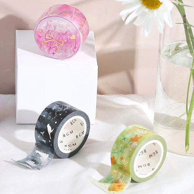 BGM nature poetry gold foil washi tape - Love