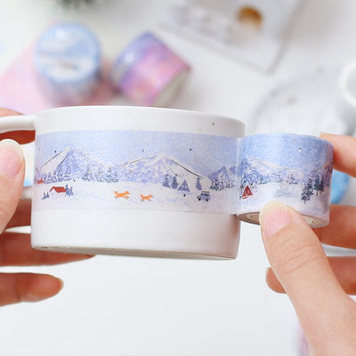 BGM Pointillism Drawing Silver Foil Washi Tape - Snow Mountain BM-SPTB003