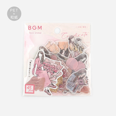 BGM Watercolor Coordinate Sticker Flakes - Pink BS-CS003