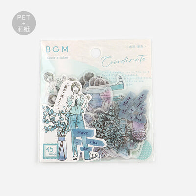 BGM Watercolor Coordinate Sticker Flakes - Blue    BS-CS004