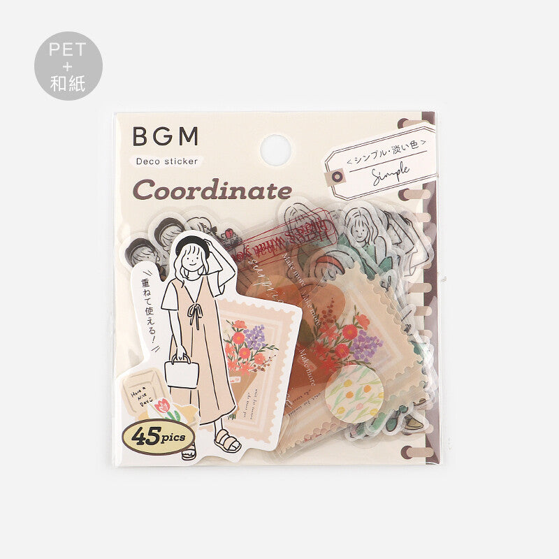 BGM Simple Coordinate Sticker Flakes - Pastel Color BS-CS005