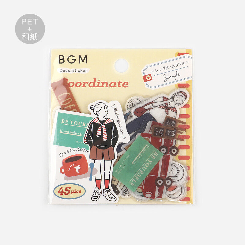 BGM Simple Coordinate Sticker Flakes - Bright Color BS-CS006