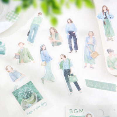 BGM Watercolor Coordinate Sticker Flakes - Green BS-CS009