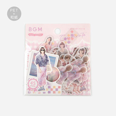 BGM Watercolor Coordinate Sticker Flakes - Rose BS-CS010