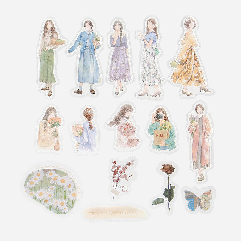 BGM Watercolor Coordinate Sticker Flakes - Yellow BS-CS011
