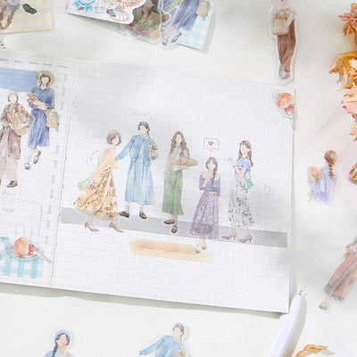 BGM Watercolor Coordinate Sticker Flakes - Yellow