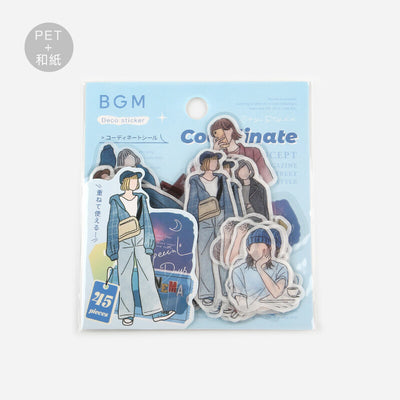 BGM Line Art Coordinate Sticker Flakes - Boyish Girl BS-CS013 