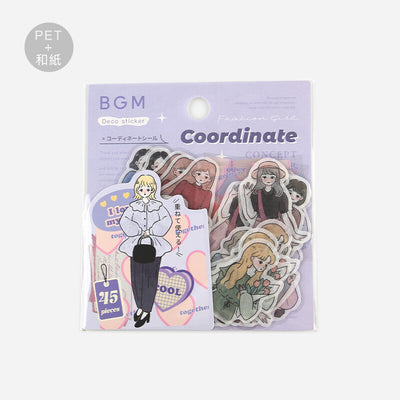 BGM Line Art Coordinate Sticker Flakes - Girl BS-CS016 