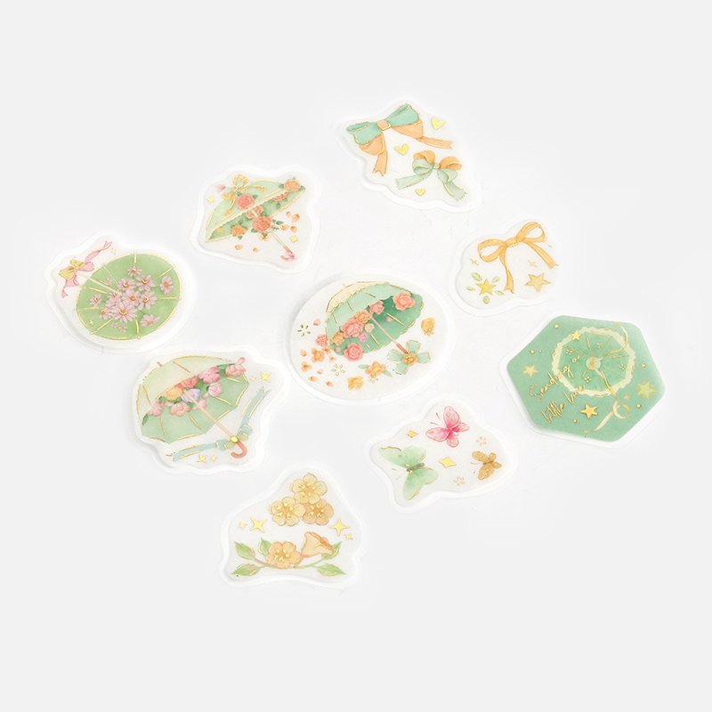 BGM Gold Foil Washi Sticker Flakes - Umbrella BS-FG121