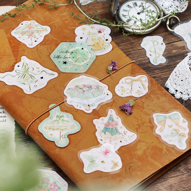 BGM Gold Foil Washi Sticker Flakes - Umbrella