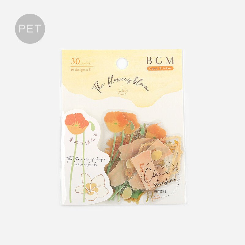 BGM The Flowers Bloom Clear Sticker Flakes - Yellow BS-PF009