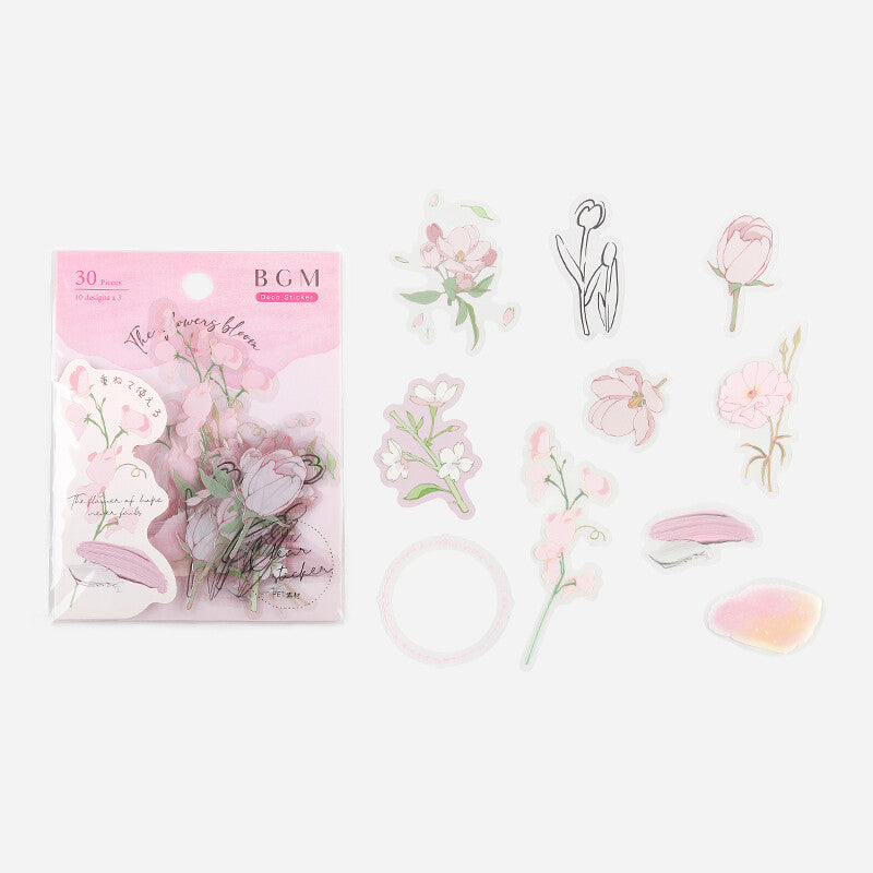 BGM The Flowers Bloom Clear Sticker Flakes - Pink BS-PF012