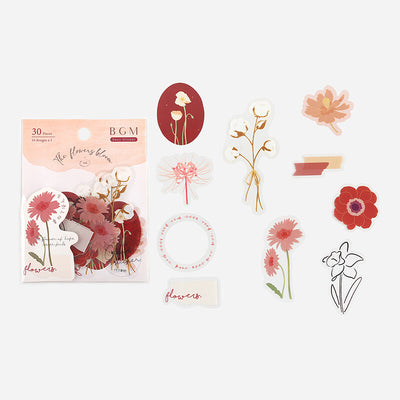 BGM The Flowers Bloom Clear Sticker Flakes - Red BS-PF013