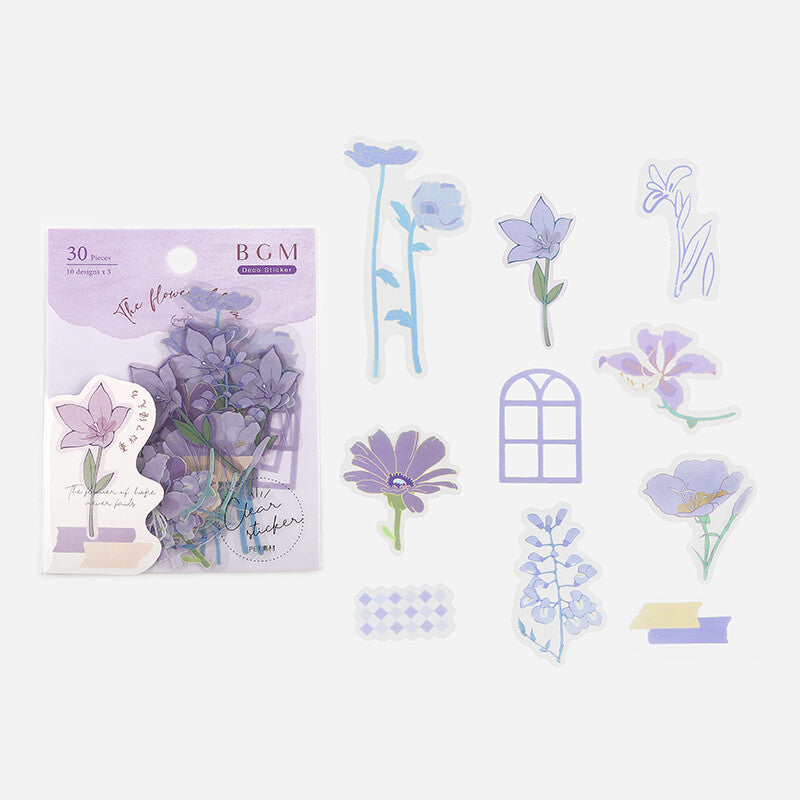 BGM The Flowers Bloom Clear Sticker Flakes - Purple BS-PF014