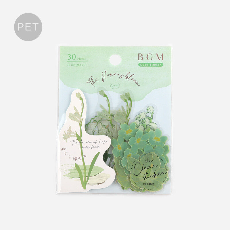 BGM The Flowers Bloom Clear Sticker Flakes - Green BS-PF015 