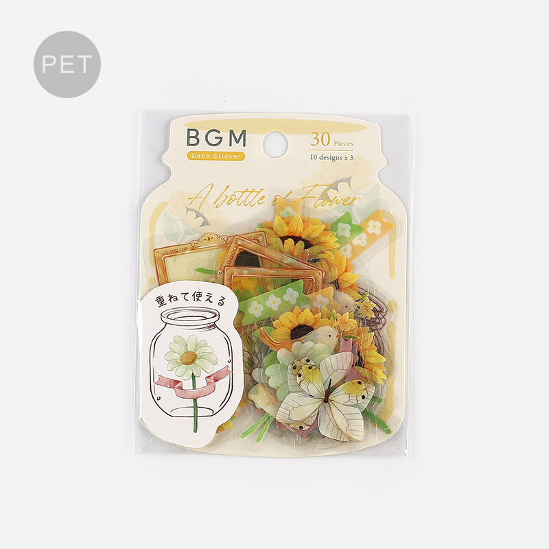 BGM a Bottle of Flower Clear Sticker Flakes - Yellow BS-PFB001