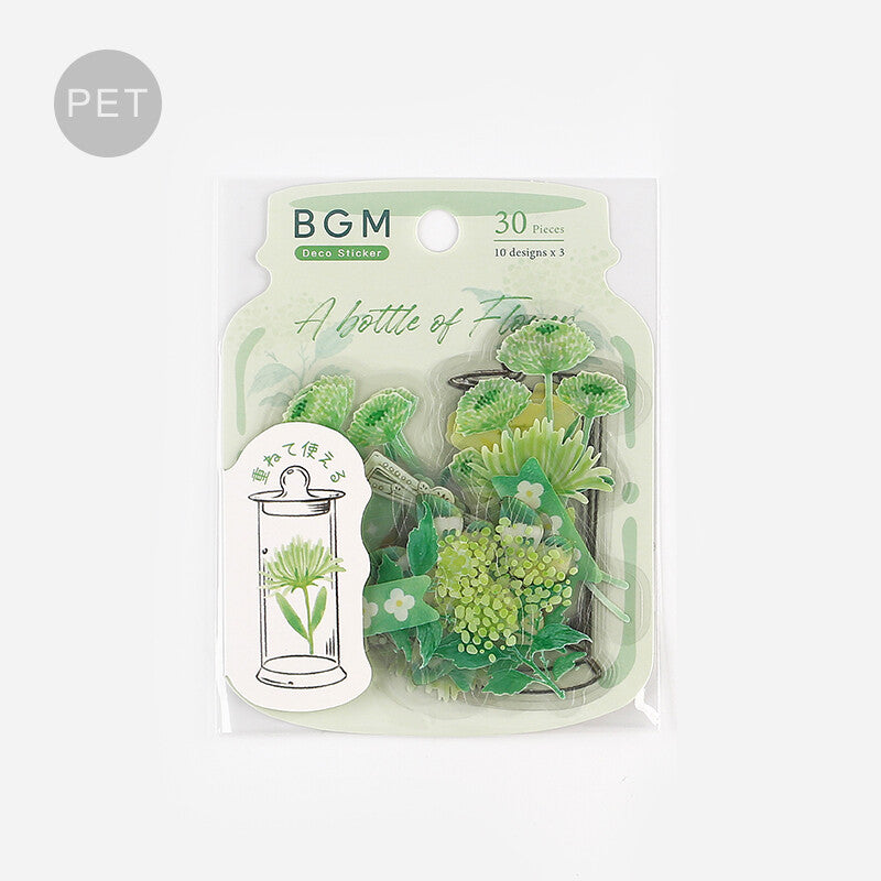 BGM a Bottle of Flower Clear Sticker Flakes - Light Green BS-PFB003