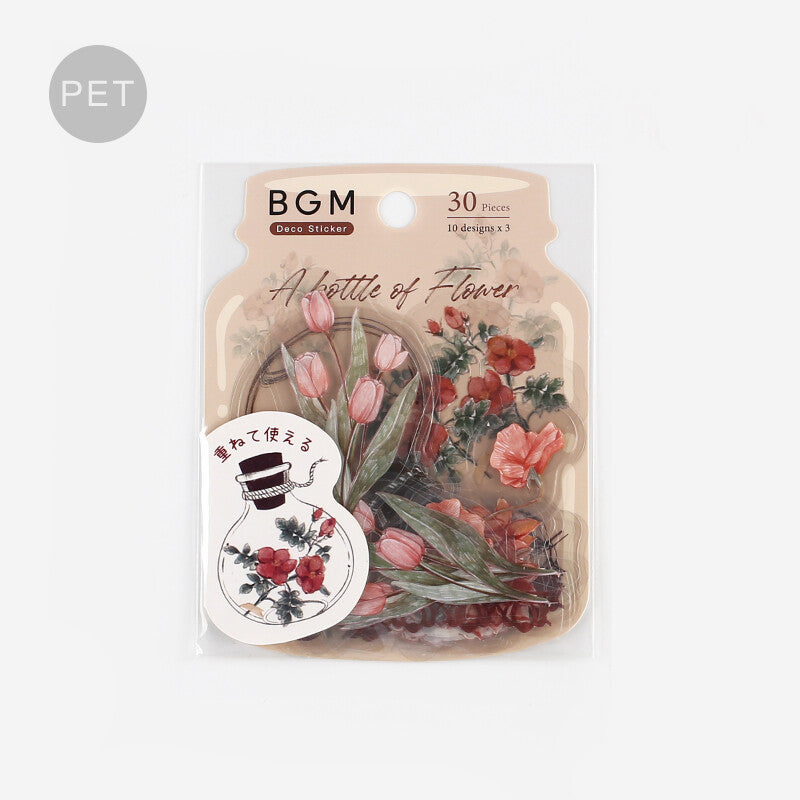 BGM a Bottle of Flower Clear Sticker Flakes - Crimson BS-PFB007