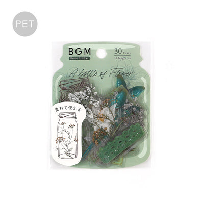 BGM a Bottle of Flower Clear Sticker Flakes - Deep Green BS-PFB008 