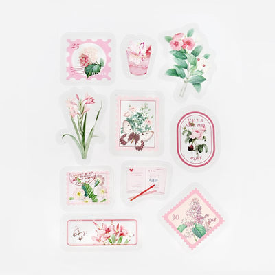 BGM Garden Post Office Clear Sticker Flakes - Pink BS-PFT001