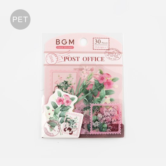 BGM Garden Post Office Clear Sticker Flakes - Pink BS-PFT001