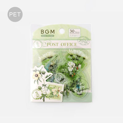 BGM Garden Post Office Clear Sticker Flakes - Green BS-PFT004
