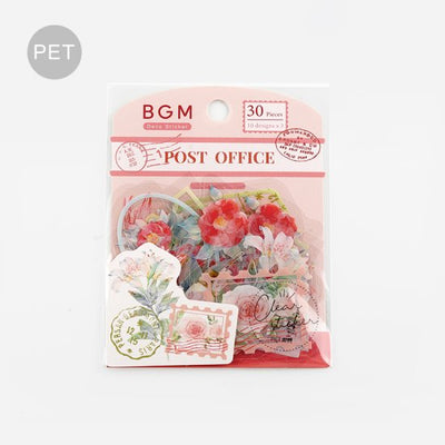 BGM Garden Post Office Clear Sticker Flakes - Red BS-PFT006