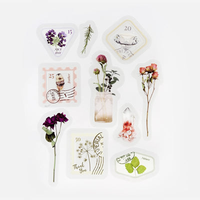 BGM Garden Post Office Clear Sticker Flakes - Dried Flower BS-PFT008