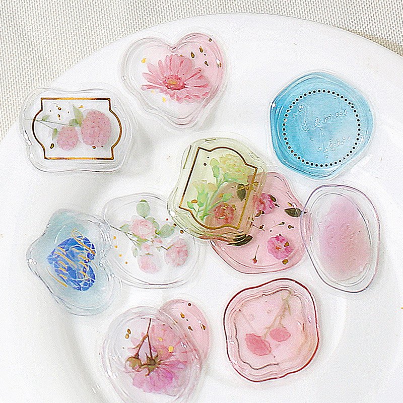 BGM Sealing Seal Sticker Flakes - Pink Flower Jewelry Box