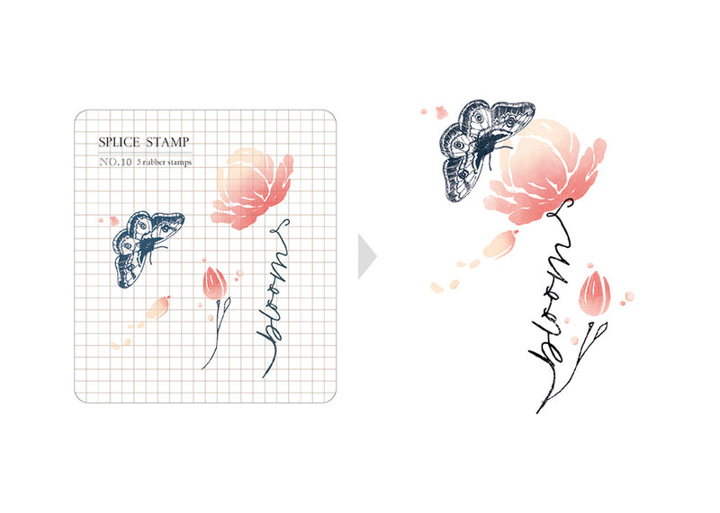 MU floral clear stamp set 