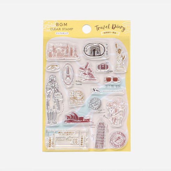 BGM Travel Diary Clear Stamp Set - World 2 BT-CST004