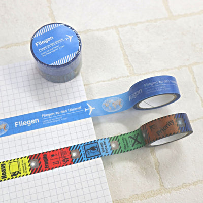 World Craft Fliegen World Labels and Fragile Tag Washi Tape Set FLMT-02B