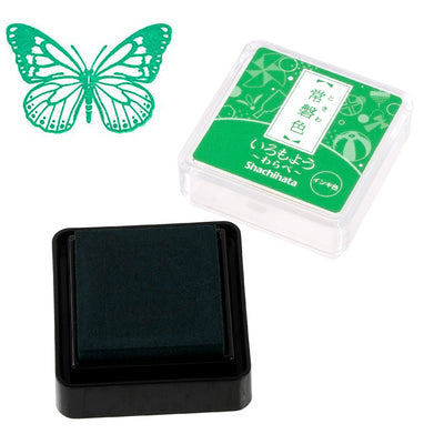 Shachihata Iromoyo Mini Ink Pad - Evergreen (常磐色) HAC-S1-G