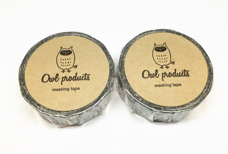 Green Flash Owl Products - White typography washi tape OW-054