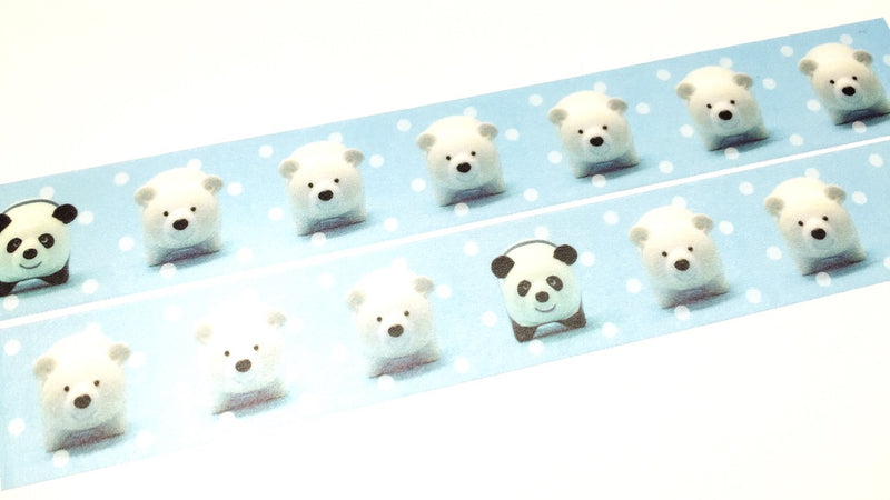 Round Top Little Animal - Polar bear sometimes panda washi tape