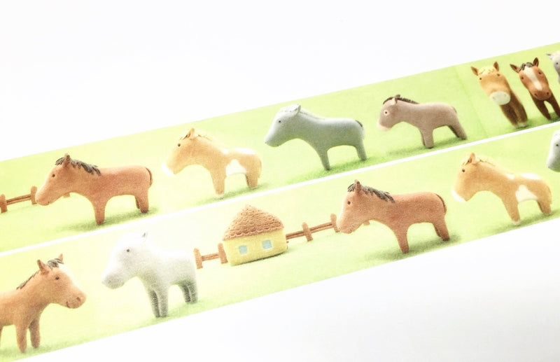 Round Top Little Animal - Horse farm washi tape