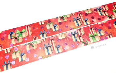 Kamoi mt X'mas - Pink foil Christmas present washi tape