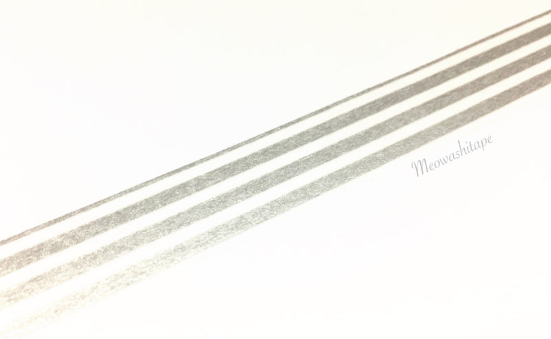 Kamoi mt deco 2017ss - border silver 2 washi tape MT01D391