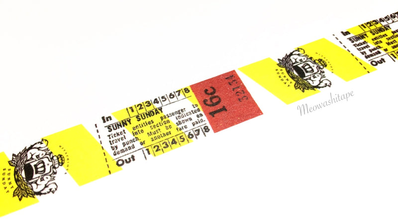 Sunny Sunday Shop ticket washi tape