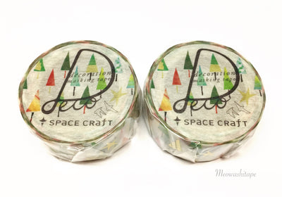 Round Top Space Craft X'mas 2017 - Trees and stars gold foil washi tape