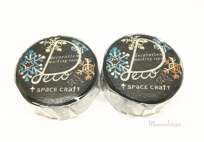Round Top Space Craft X'mas 2017 - Crystal silver foil die cut washi tape