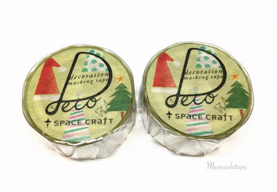 Round Top Space Craft X'mas 2017 - Christmas hat silver foil die cut washi tape