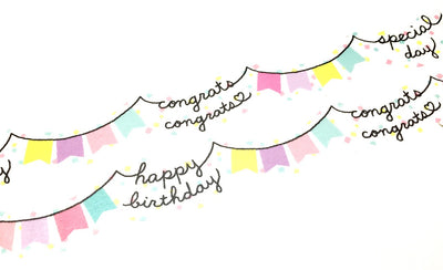 Mind Wave - Happy garland die cut washi tape