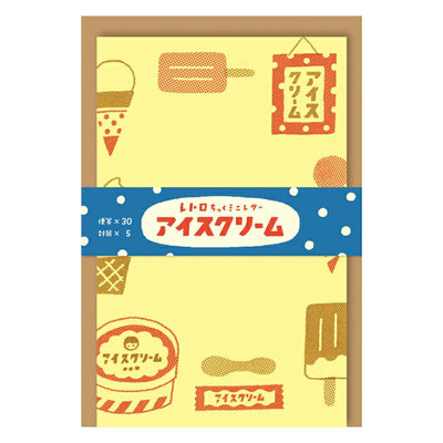 Furukawashiko Summer Limited Edition Mini Letter Set - Retro Ice Cream LT553