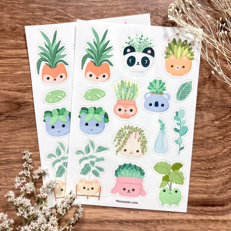 Meowashi Studio - Animal Planters Sticker Sheet