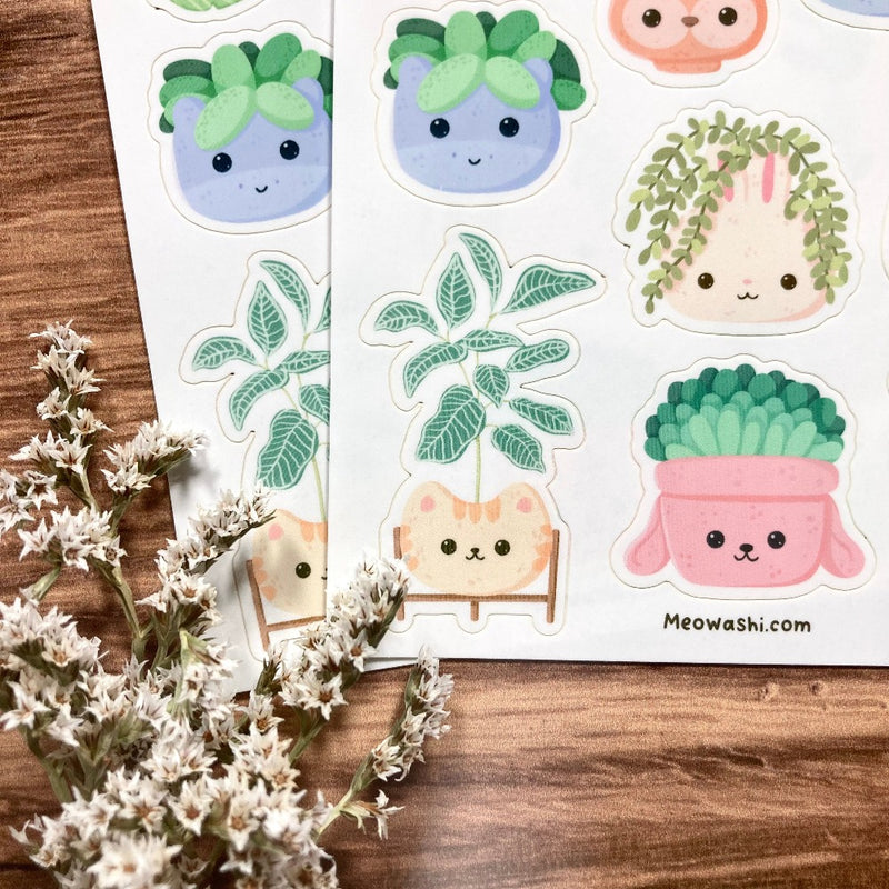 Meowashi Studio - Animal Planters Sticker Sheet
