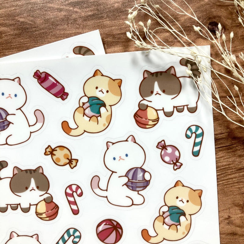 Meowashi Studio - Cat and Candy Vinyl Sticker Sheet