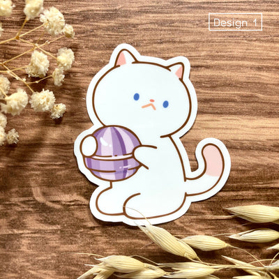 Meowashi Studio - Cat and Candy Vinyl Sticker (Design 1)