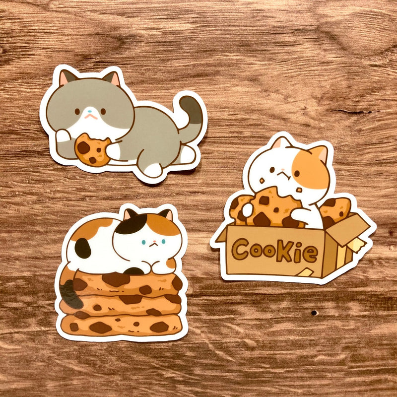 Meowashi Studio - Cat and Cookie Vinyl Sticker 