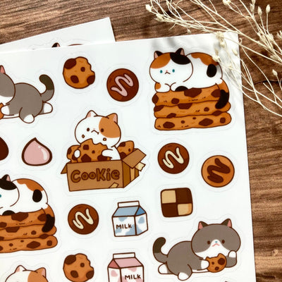Meowashi Studio - Cat and Cookie Vinyl Sticker Sheet